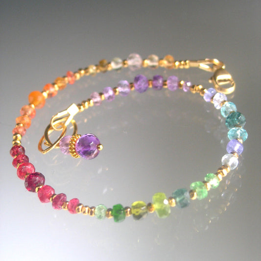 Rainbow Gemstone Beaded Bracelet