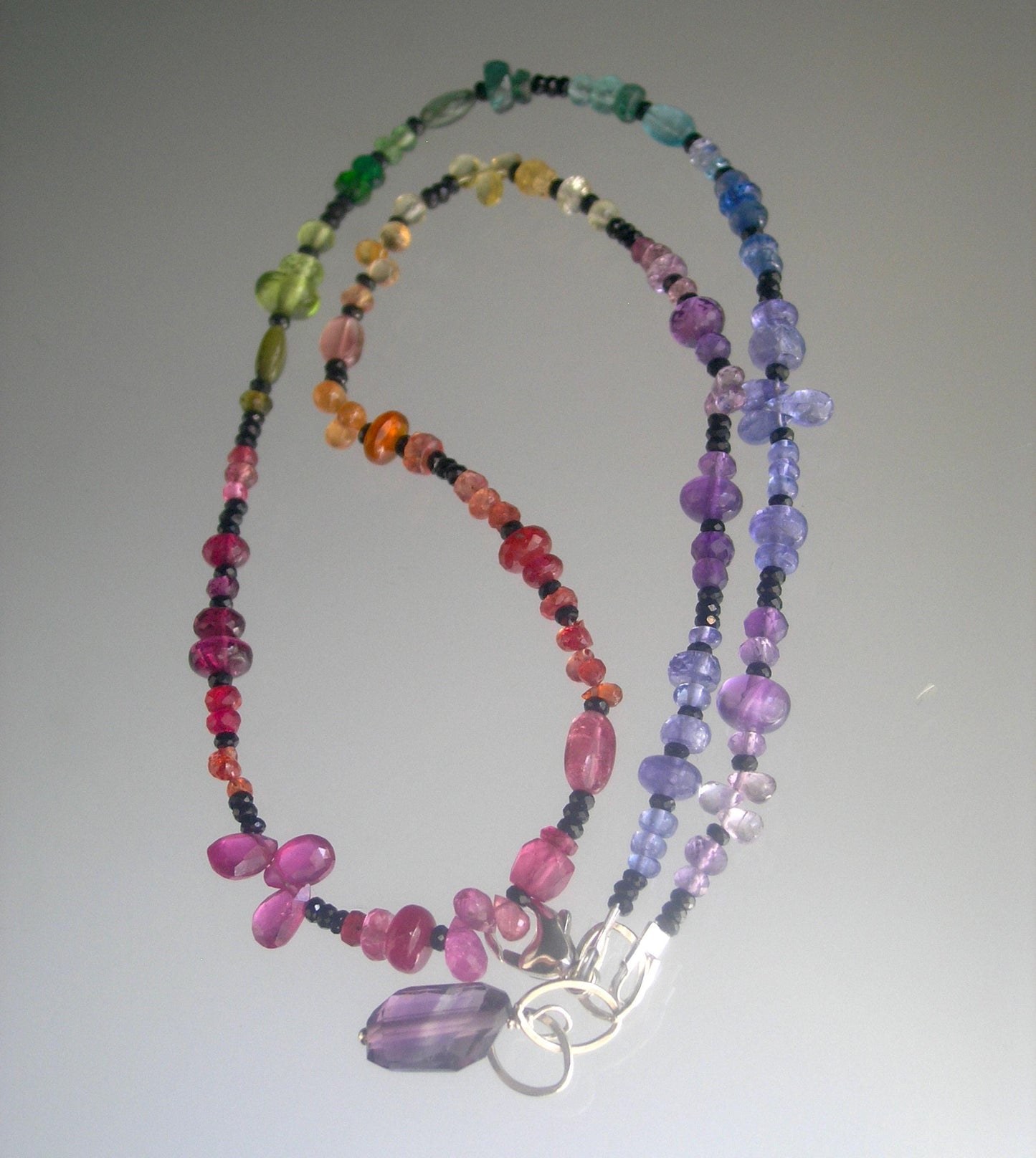 Midnight Rainbow Gemstone Necklace