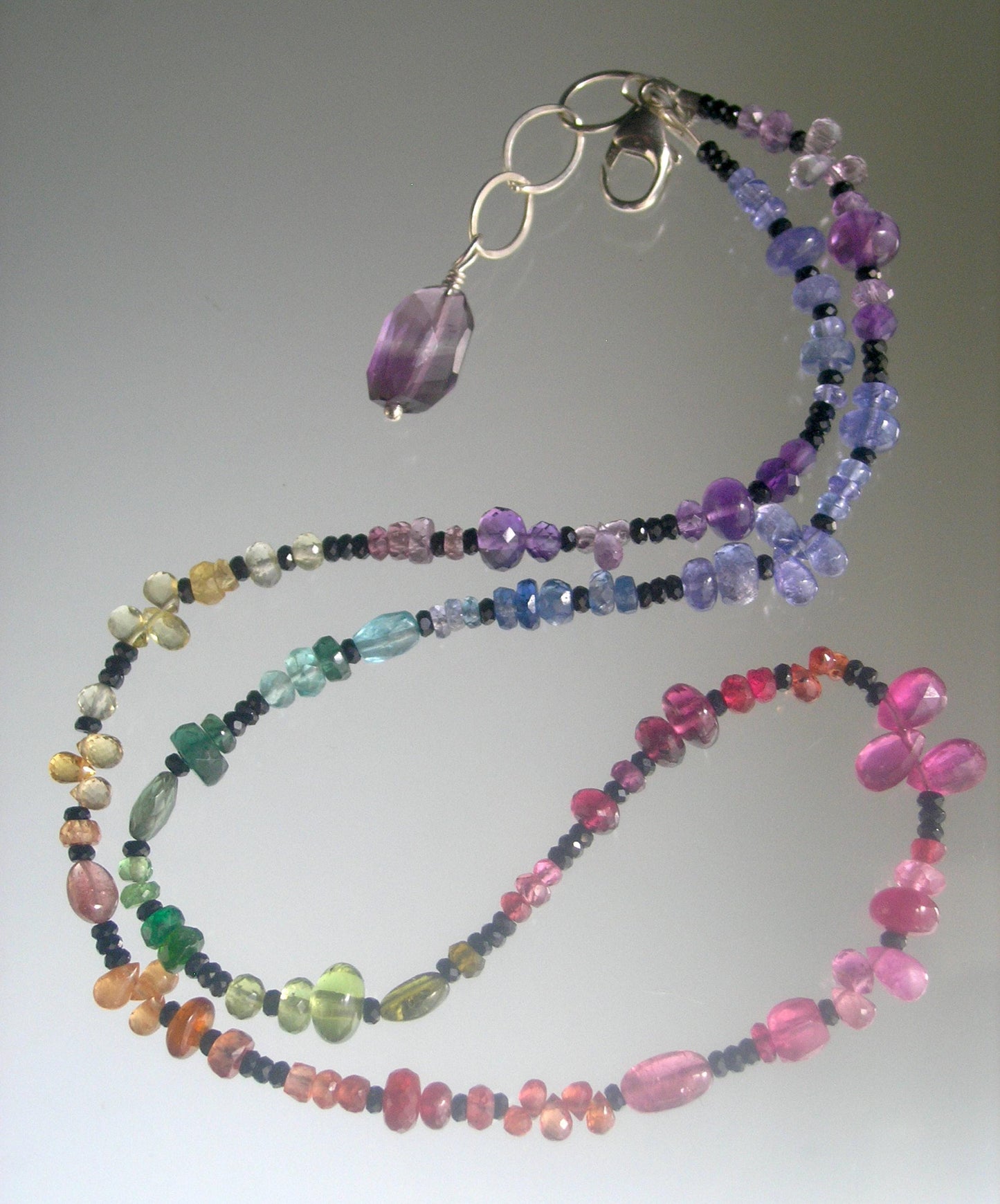 Midnight Rainbow Gemstone Necklace