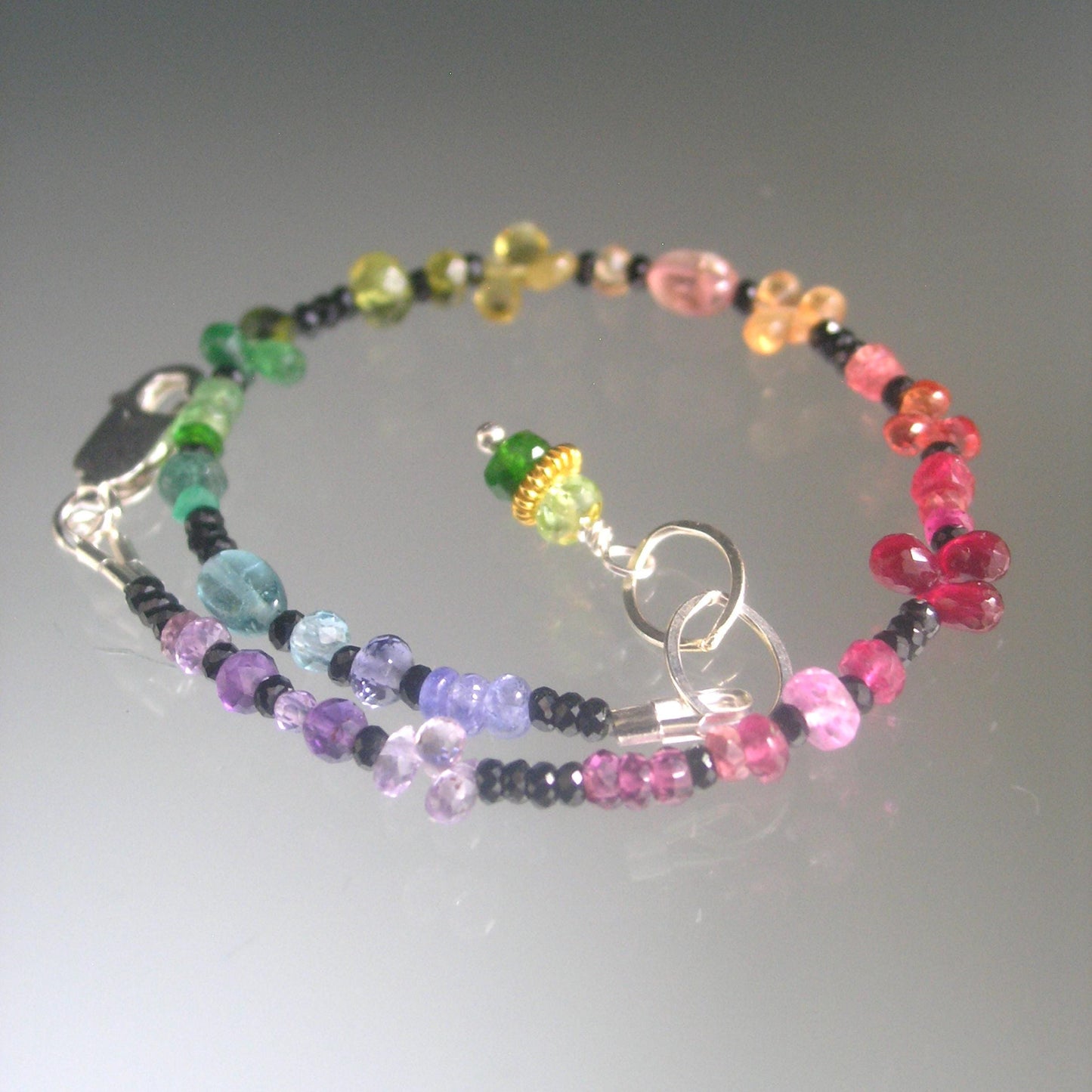 Midnight Rainbow Gemstone Bracelet