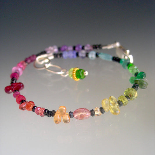 Midnight Rainbow Gemstone Bracelet