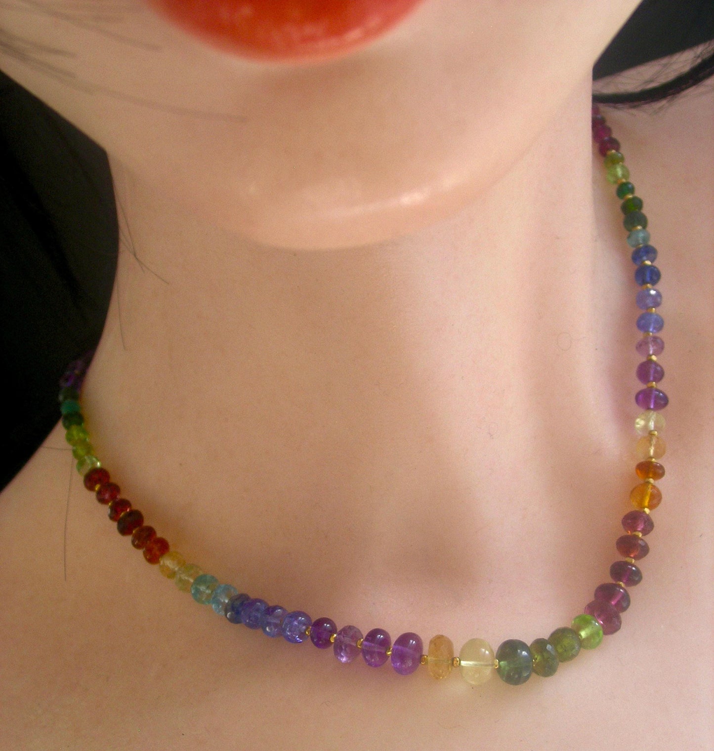 Rainbow Gemstone Vermeil Necklace